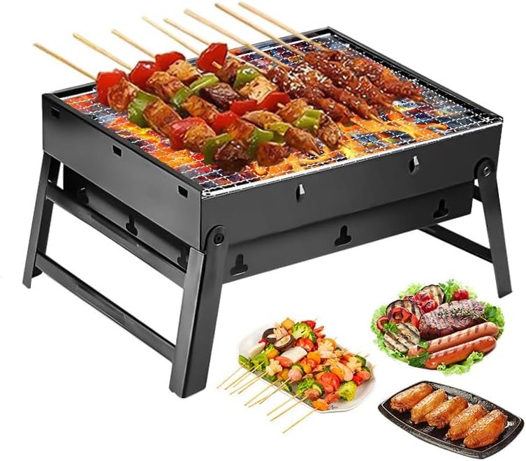 Portable Charcoal Grill,17 Folding Portable BBQ Charcoal Grill